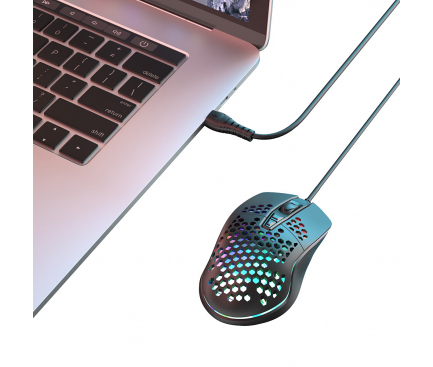Mouse Wired USB XO Design M4 Streamer, RGB, Negru