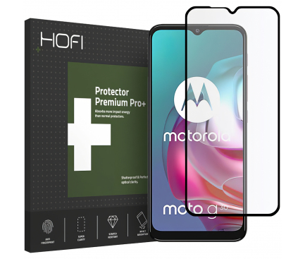 Folie Protectie Ecran HOFI pentru Motorola Moto G10 / Motorola Moto G20 / Motorola Moto G30, Sticla securizata, Full Face, Edge Glue, PRO+, Neagra