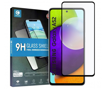 Folie de protectie Ecran Mocolo pentru Samsung Galaxy A52s 5G A528 / A52 5G A526 / A52 A525, Sticla securizata, Full Glue, 2.5D, Neagra