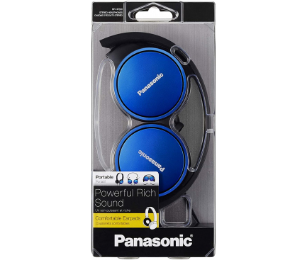 Handsfree Casti On-Ear Panasonic RP-HF300ME-A, Cu microfon, 3.5 mm, cu banda, Albastru PNS00164