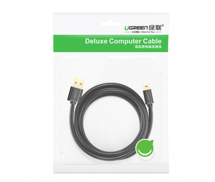 Cablu Date si Incarcare USB la MiniUSB UGREEN US132, 2 m, Negru