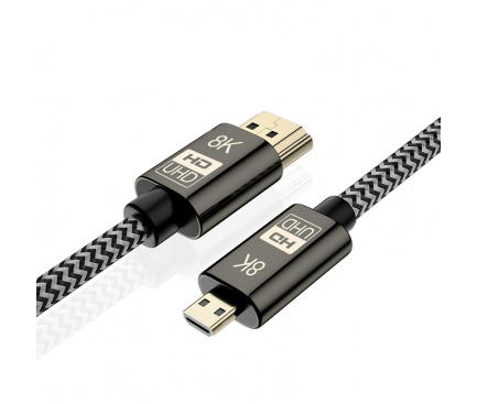 Cablu Audio si Video MicroHDMI la HDMI OEM, 1.5 m, 8K, UltraHD, Negru