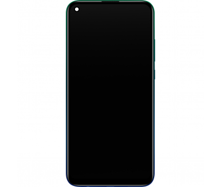 Display - Touchscreen Huawei P40 lite E, Cu Rama, Acumulator si piese, Albastru (Aurora Blue), Service Pack 02353FMX