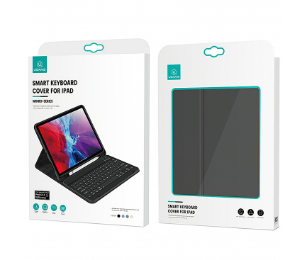 Husa Tableta Plastic - TPU Usams Winro pentru Apple iPad 10.2 (2020) / Apple iPad 10.2 (2019), US-BH657, Cu Tastatura, Neagra IP1027YR01