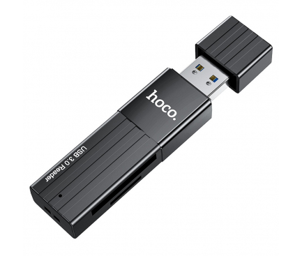 Cititor Card USB HOCO HB20 Mindful, 2in1, 480 Mb/s, Negru