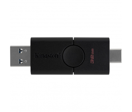 Memorie Externa Kingston DUO, 32Gb, USB 2.0 - USB Type-C OTG, Neagra DTDE/32GB