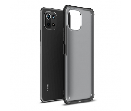 Husa Plastic - TPU Tech-Protect HYBRIDSHELL pentru Xiaomi Mi 11 Lite / Xiaomi Mi 11 Lite 5G, Frost, Neagra 