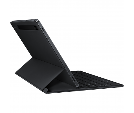 Husa Tableta Poliuretan Samsung Galaxy Tab S7 / Samsung Galaxy Tab S8, Cu Tastatura, Neagra EF-DT630UBEGEU 