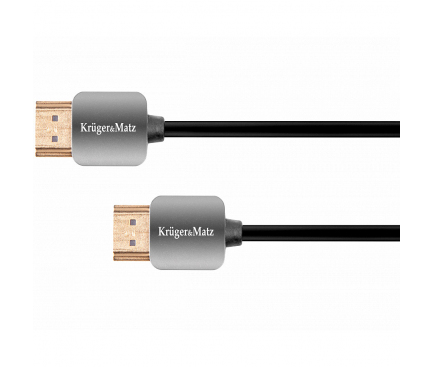 Cablu Audio si Video HDMI la HDMI Kruger&Matz Basic, 1.8 m, Negru Gri 