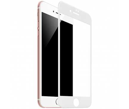 Folie Protectie Ecran HOCO Flash pentru Apple iPhone 7 / Apple iPhone 8, Sticla securizata, Full Face, Full Glue, HD G1, Alba 