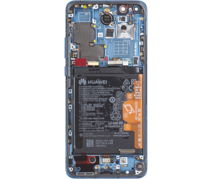 Display - Touchscreen Huawei P40 Pro, Cu Rama, acumulator si piese, Albastru (Deep Sea Blue), Service Pack 02353PJJ 
