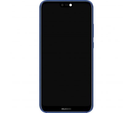 Display - Touchscreen Huawei P20 Lite, Cu Rama, acumulator si piese, Albastru, Service Pack 02351XUA 