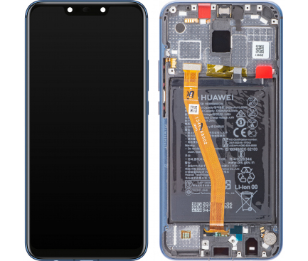 Display cu Touchscreen Huawei Mate 20 Lite, cu Rama si Acumulator, Albastru (Sapphire Blue), Service Pack 02352GTT 