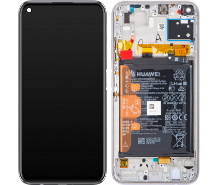 Display cu Touchscreen Huawei P40 lite, cu Rama si Acumulator, Argintiu (Breathing Crystal), Service Pack 02353KFV