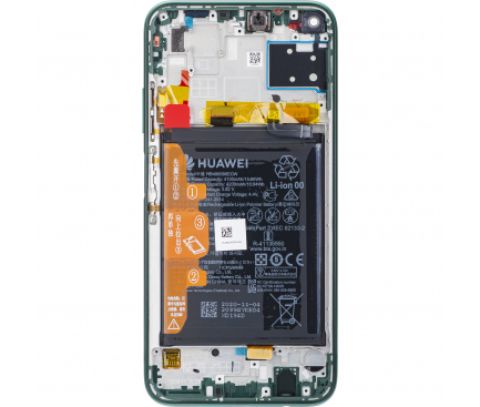 Display cu Touchscreen Huawei P40 lite, cu Rama si Acumulator, Verde, Service Pack 02353KGA