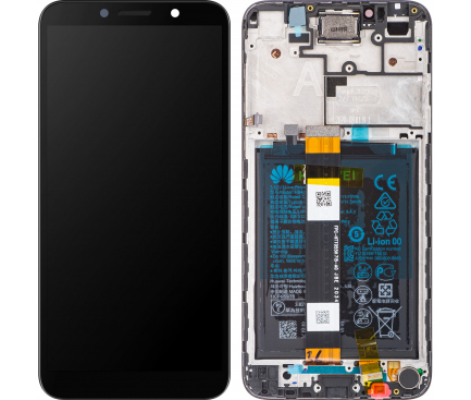 Display cu Touchscreen Huawei Y5p, cu Rama si Acumulator, Negru (Midnight Black), Service Pack 02353RJP 