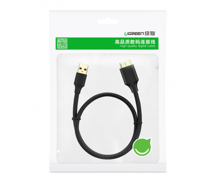 Cablu Date si Incarcare microUSB 3.0 - USB UGREEN US130, 2 m, Negru 