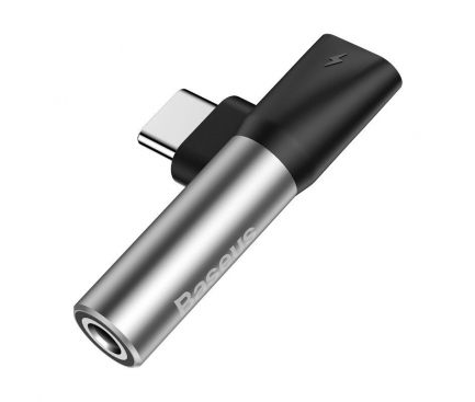 Adaptor Audio USB Type-C - USB Type-C / 3.5 mm Baseus L41, Argintiu CATL41-S1 