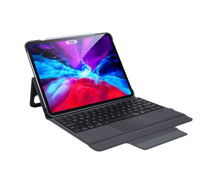Husa Tableta Piele DUX DUCIS pentru Apple iPad Pro 12.9 (2018) / Apple iPad Pro 12.9 (2020) / Apple iPad Pro 12.9 (2021), cu Tastatura Bluetooth, Neagra 
