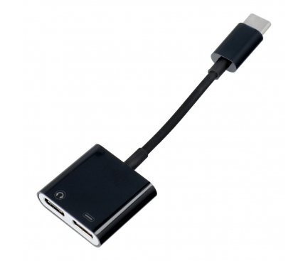 Adaptor Audio USB-C - USB-C OEM, 0.15m, Negru