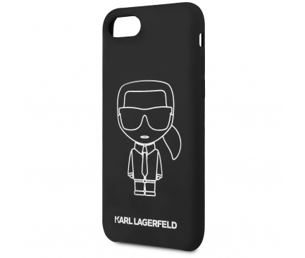Husa TPU Karl Lagerfeld Iconik pentru Apple iPhone 8 / Apple iPhone SE (2020), Neagra KLHCI8SILFLWBK 