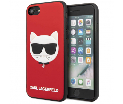 Husa Piele Karl Lagerfeld pentru Apple iPhone 7 / Apple iPhone 8 / Apple iPhone SE (2020), Iconik Embossed & Glitter, Rosie KLHCI8GLRE 