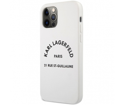 Husa TPU Karl Lagerfeld Rue St Guillaume pentru Apple iPhone 12 / Apple iPhone 12 Pro, Alba KLHCP12MSLSGWH 