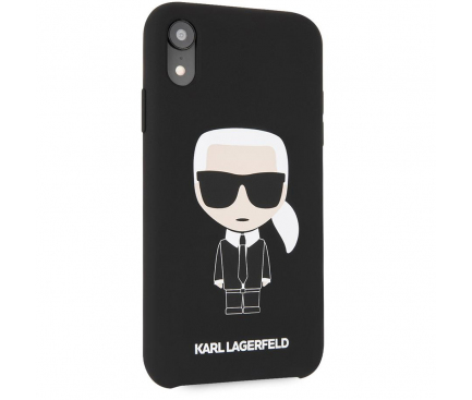 Husa TPU Karl Lagerfeld Full Body Iconic pentru Apple iPhone XR, Neagra KLHCI61SLFKBK 