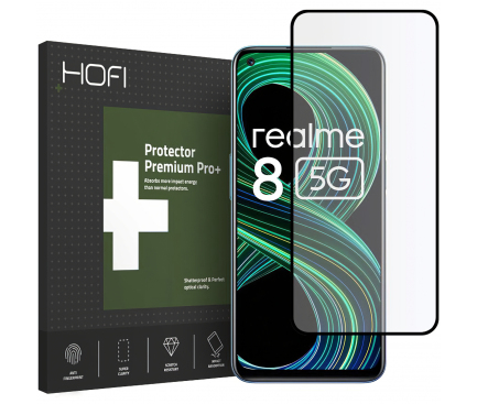 Folie Protectie Ecran HOFI pentru Realme 8 5G, Sticla securizata, Full Face, PRO+, Neagra 