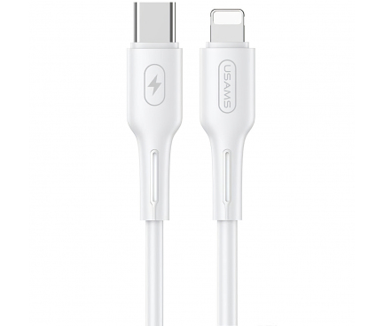 Cablu Date si Incarcare USB Type-C la Lightning Usams US-SJ406 U43, 1.2 m, 30W, Alb SJ406USB02 