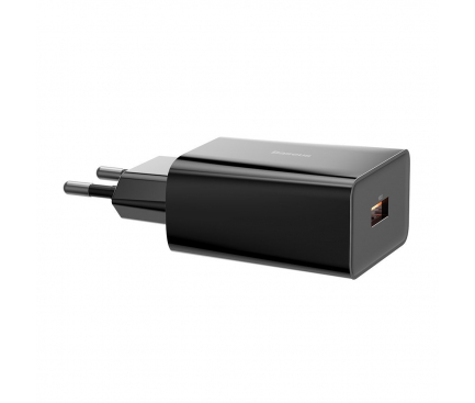Incarcator Retea USB Baseus Speed Mini, Quick Charge, 18W, 1 X USB, Negru CCFS-W01 