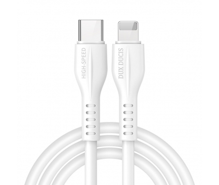 Cablu Date si Incarcare USB Type-C la Lightning DUX DUCIS K-V, 1 m, 20W, 2.4A, Alb 