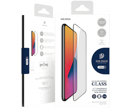 Folie Protectie Ecran DUX DUCIS pentru Apple iPhone 12 / Apple iPhone 12 Pro, Sticla securizata, Full Face, Full Glue, 10D, Neagra 