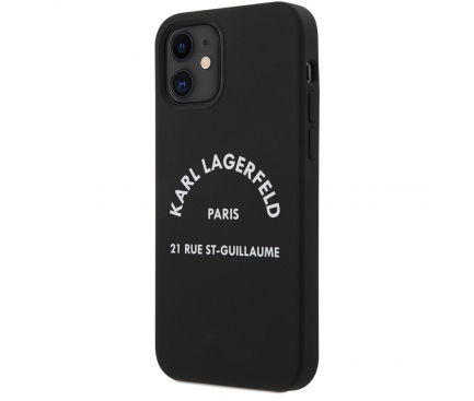Husa TPU Karl Lagerfeld Rue St Guillaume pentru Apple iPhone 12 mini, Neagra KLHCP12SSLSGRBK 