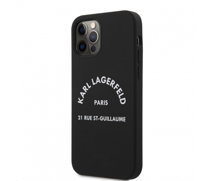 Husa TPU Karl Lagerfeld Rue St Guillaume pentru Apple iPhone 12 Pro Max, Neagra KLHCP12LSLSGRBK 