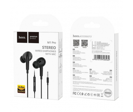 Handsfree Casti In-Ear HOCO M1 Pro, Cu microfon, 3.5 mm, Negru 