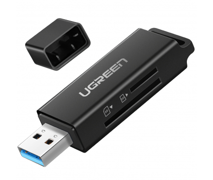 Cititor Card USB UGREEN CM104, USB 3.0, SD / microSD, Negru 