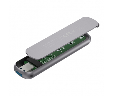 Rack Extern USB BlitzWolf pentru SSD M.2 B-Key SATA 3, USB, Argintiu BW-SSDE5