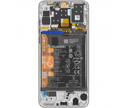 Display cu Touchscreen Huawei P30 lite, cu Rama si Acumulator, Versiune Camera frontala 32 MP, Alb, Service Pack 02352PJN
