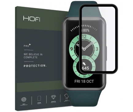 Folie Protectie Ecran HOFI pentru Huawei Band 6, Sticla Flexibila, 0.3mm, 7H, Neagra 