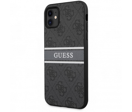 Husa Piele Guess 4G Printed Stripe pentru Apple iPhone 11, Gri GUHCN614GDGR 