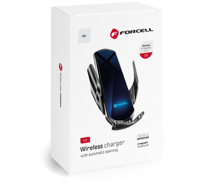 Incarcator Auto Wireless Forcell HS1, Quick Charge, 15W, IR, Conectori Magnetici, Albastru 