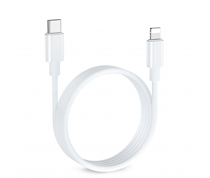 Cablu Date si Incarcare USB Type-C la Lightning JELLICO IP​-​180, 1 m, Alb 