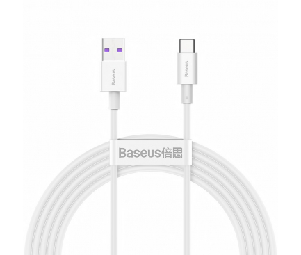 Cablu Date si Incarcare USB-A - USB-C Baseus Superior Series, 66W, 2m, Alb CATYS-A02