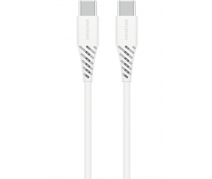 Cablu Date si Incarcare USB Type-C la USB Type-C Swissten, 1.5 m, 5A, 100W, Alb