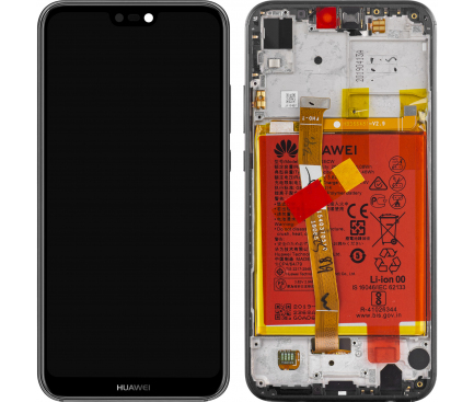 Display - Touchscreen Huawei P20 Lite, Cu Rama, acumulator si piese, Negru, Service Pack 02351VPR 