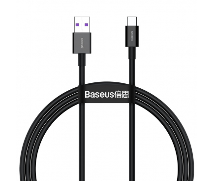 Cablu Date si Incarcare USB-A - USB-C Baseus Superior Series, 66W, 1m, Negru CATYS-01