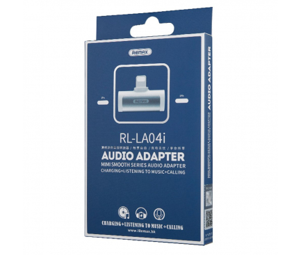 Adaptor Audio Lightning - Lightning / Lightning Remax SMOTH Series, Cu port incarcare, Alb LT RL-LA04i 