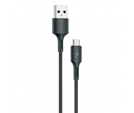 Cablu Date si Incarcare USB la MicroUSB WK-Design YouPin, 1 m, 3A, Negru WDC-136m 