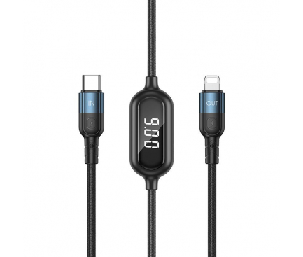 Cablu Incarcare si date USB Type-C la Lightning Remax Litxn Series, 20W, Afisaj Led, Negru RC-193i 